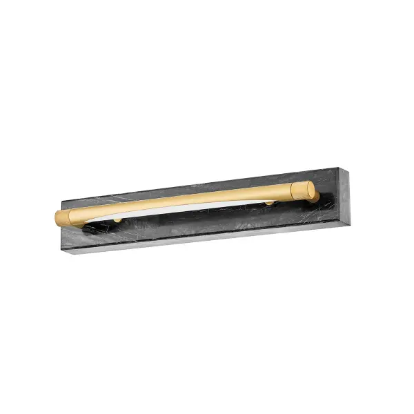 The Hayden delivers modern minimalism with its clean 18-inch linear profile and integrated LED technology. The aged brass finish adds warmth while the high CRI ensures excellent color rendering for task lighting applications.