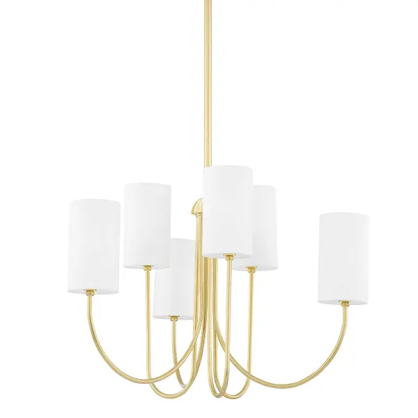 Harlem 6-Light Chandelier in Aged Brass - Image 1