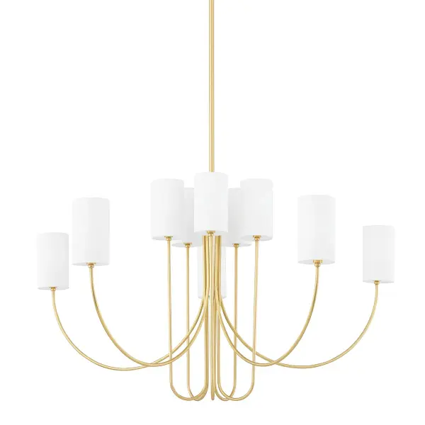 Harlem 10-Light Chandelier in Aged Brass