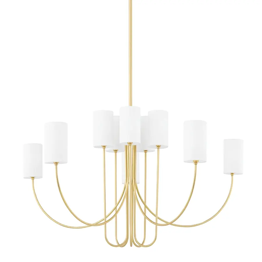 Harlem 10-Light Chandelier in Aged Brass