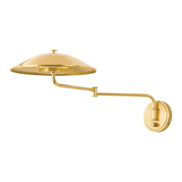 The Brockville combines vintage mid-century aesthetics with modern LED efficiency. Its adjustable arm and integrated full-range dimmer make it exceptionally functional for task lighting, while the warm Aged Brass finish adds sophisticated style to any workspace or reading nook.