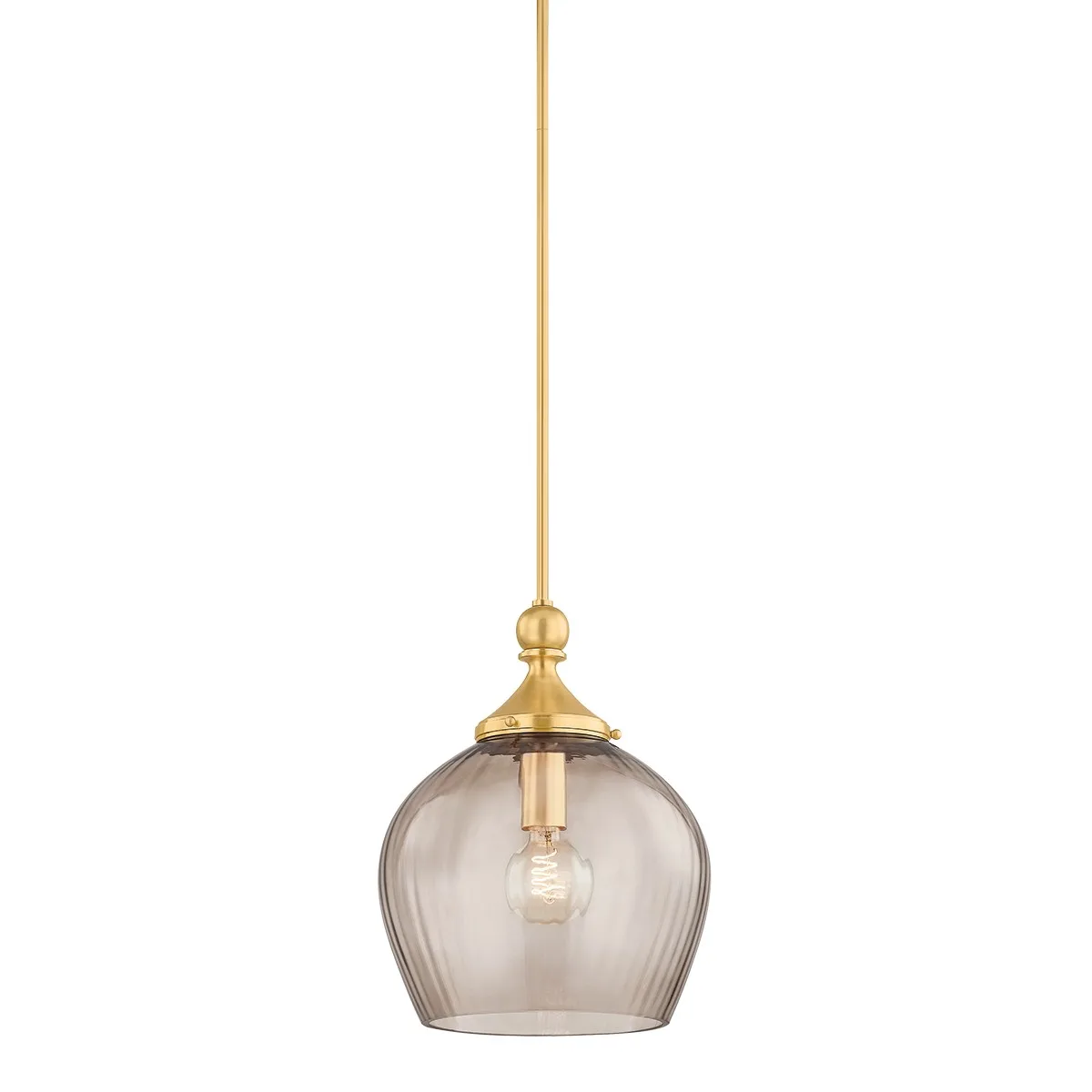 Chatton One Light Pendant in Aged Brass