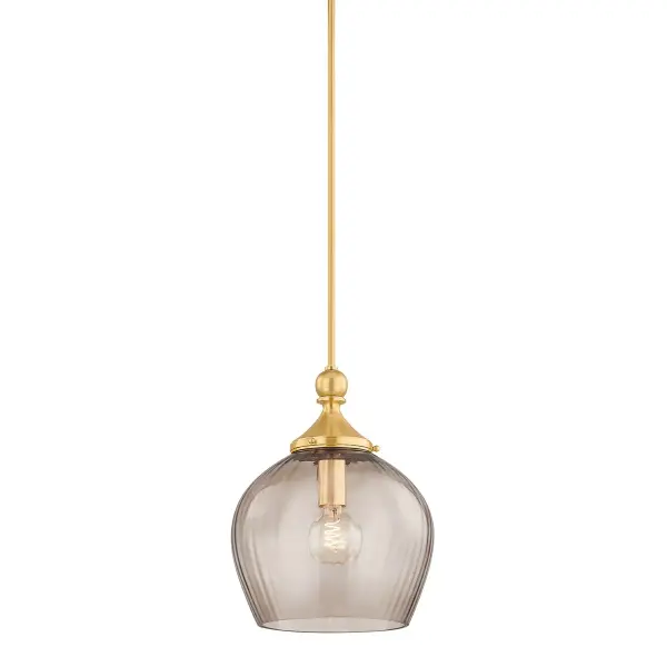 Chatton One Light Pendant in Aged Brass - Image 1
