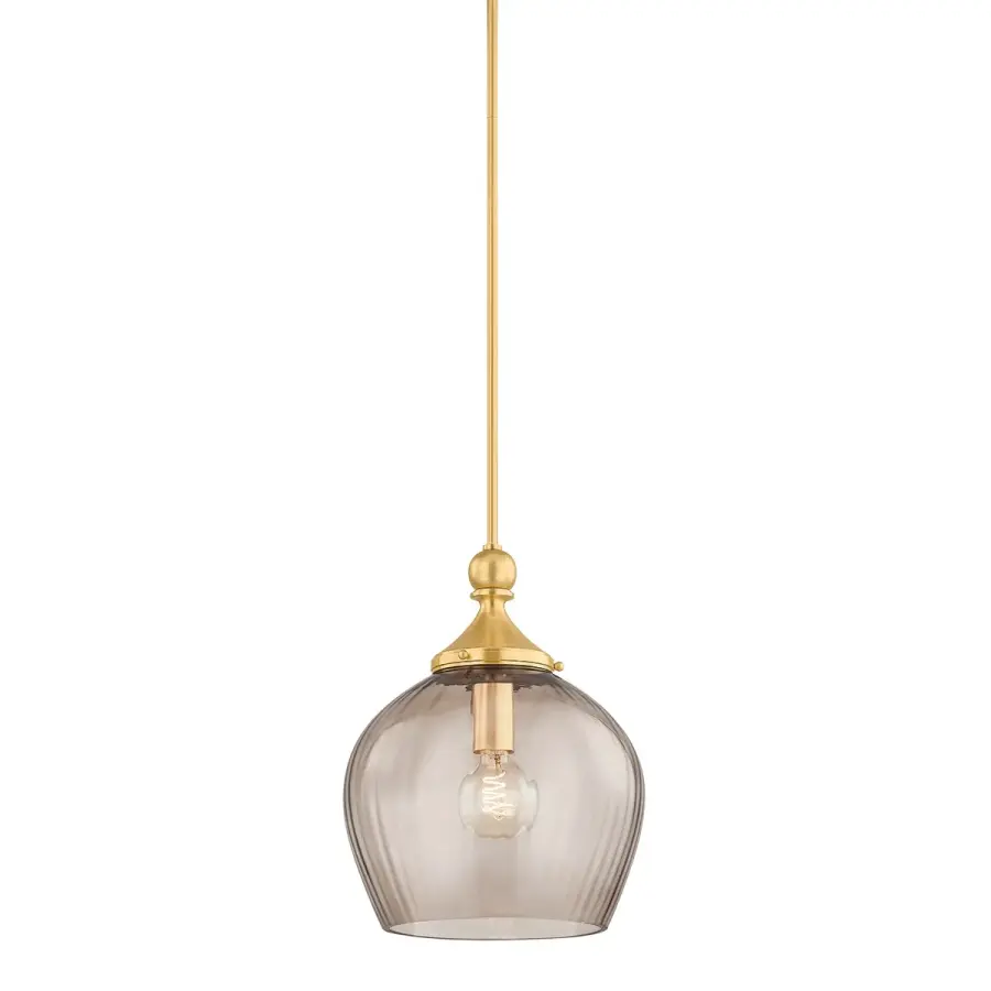 Chatton One Light Pendant in Aged Brass - Image 1