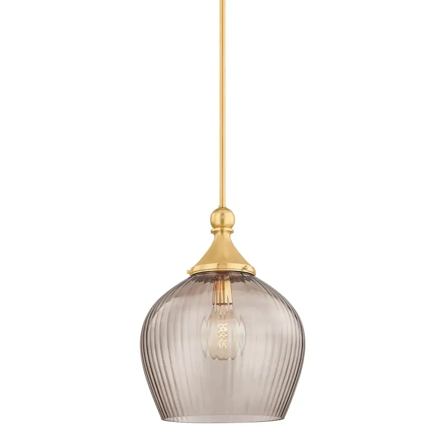 Chatton One Light Pendant in Aged Brass - Image 1
