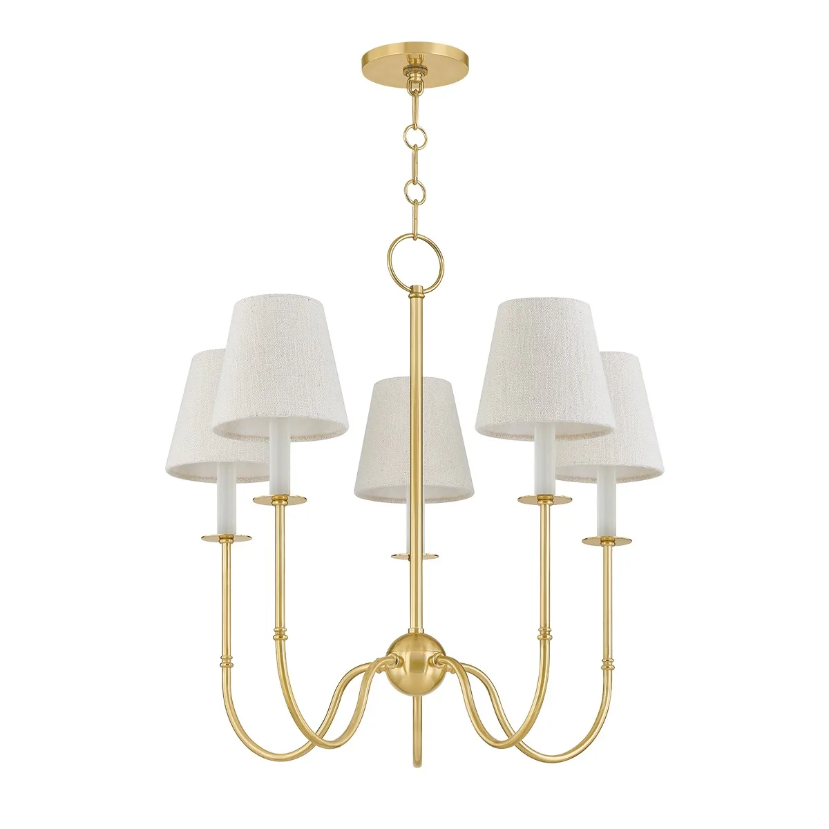 Amina 5-Light Chandelier in Aged Brass