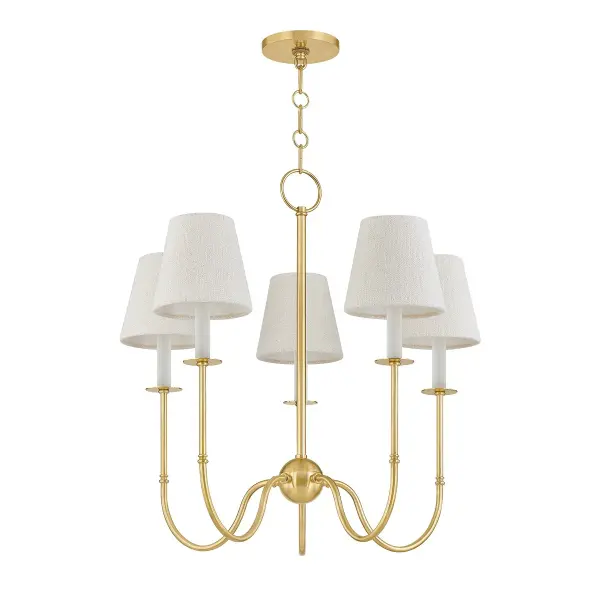 Amina 5-Light Chandelier in Aged Brass - Image 1