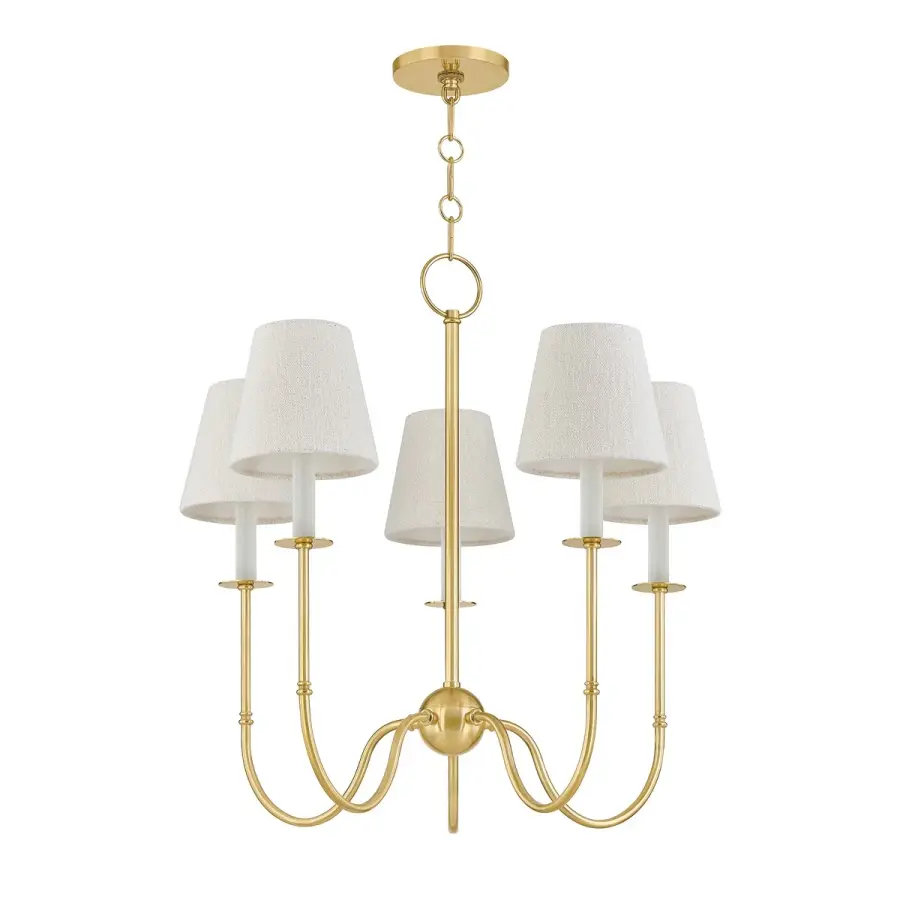 Amina 5-Light Chandelier in Aged Brass - Image 1
