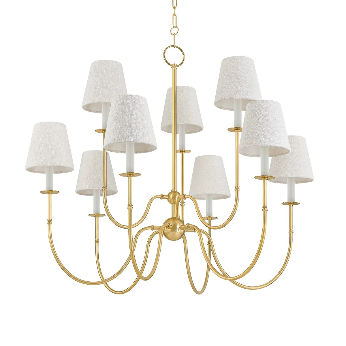 Amina 9-Light Chandelier in Aged Brass