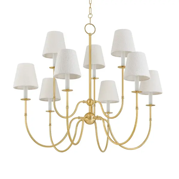 Amina 9-Light Chandelier in Aged Brass