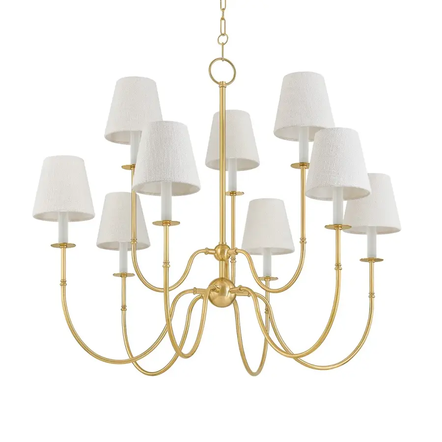 Amina 9-Light Chandelier in Aged Brass