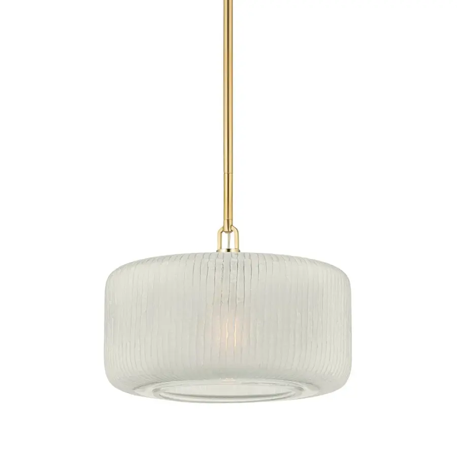 Beechurst One Light Pendant in Aged Brass