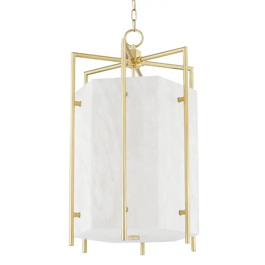 Flatbush 6-Light LED Lantern in Aged Brass