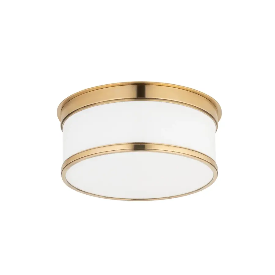 Geneva Flush Mount in Aged Brass