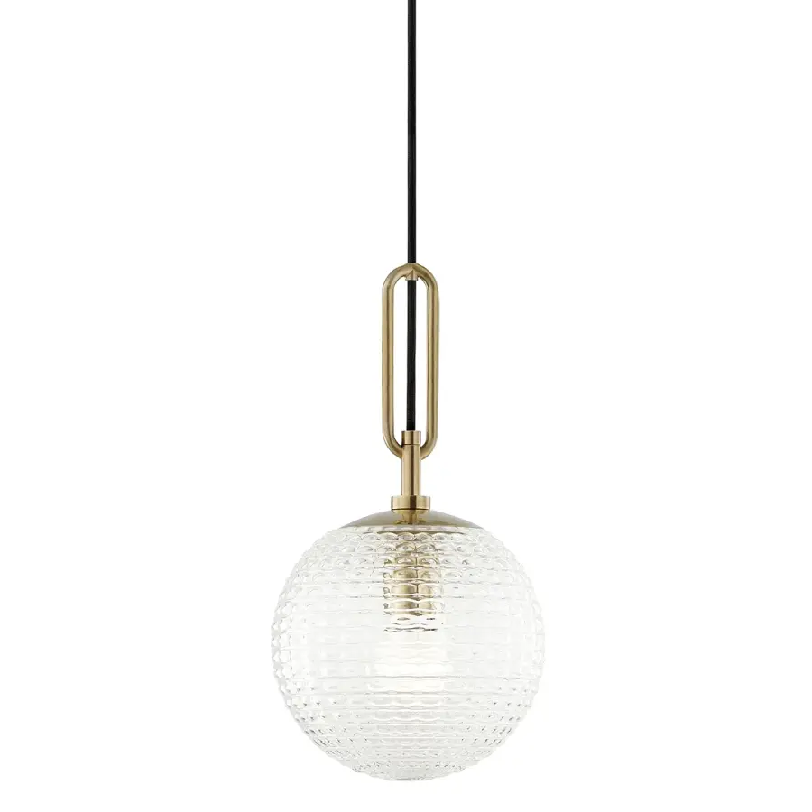 Jewett One Light Pendant in Aged Brass