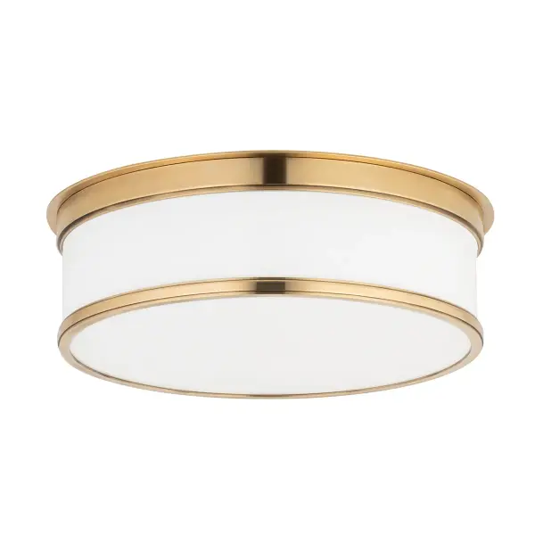 The Geneva flush mount combines vintage elegance with modern functionality. Its flawless metal rings with step details and heavy opal glass create a sophisticated look, while the twist-and-lock design ensures clean installation.