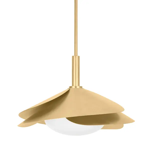 Brookhaven Large Pendant in Vintage Gold Leaf - Image 1