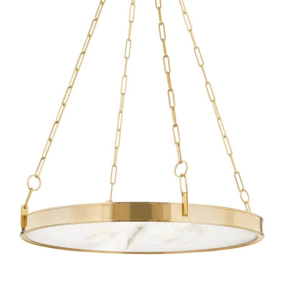 Kirby 30" LED Chandelier in Aged Brass - Image 1