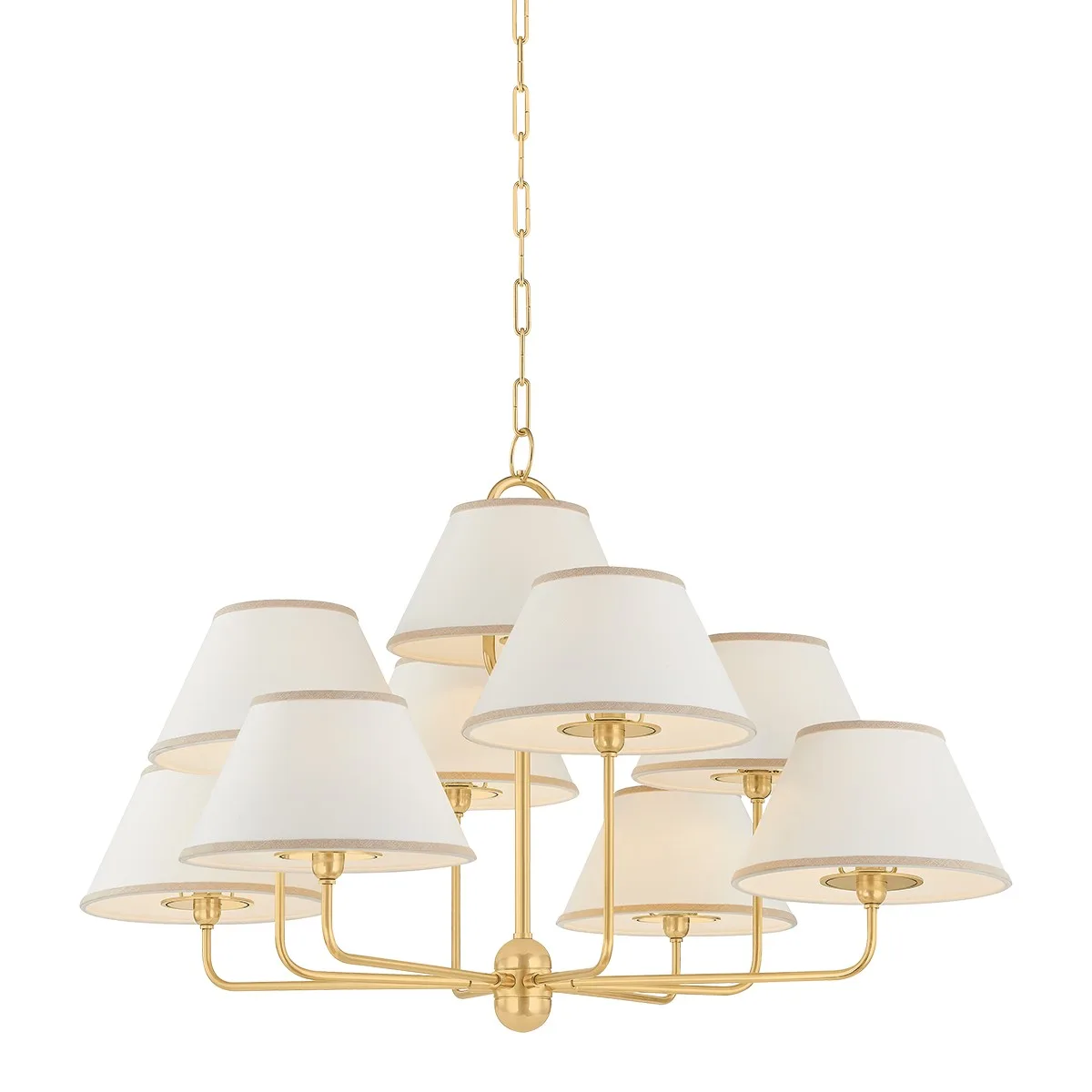 Durland 9-Light Chandelier in Aged Brass