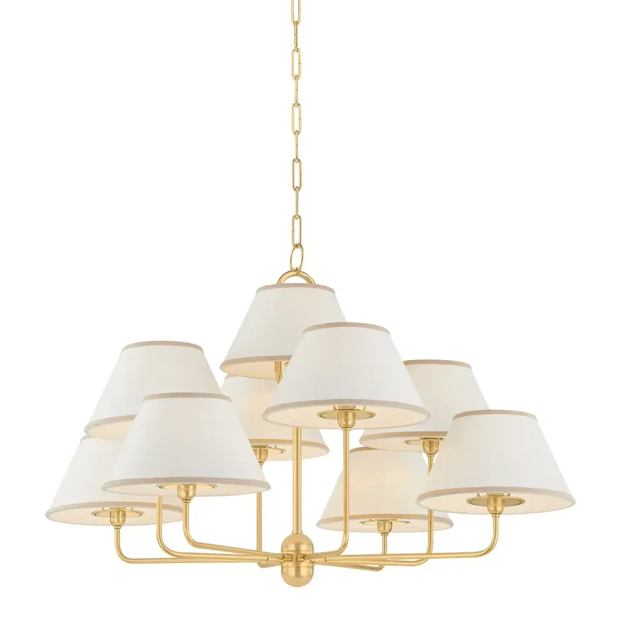 Durland 9-Light Chandelier in Aged Brass - Image 1