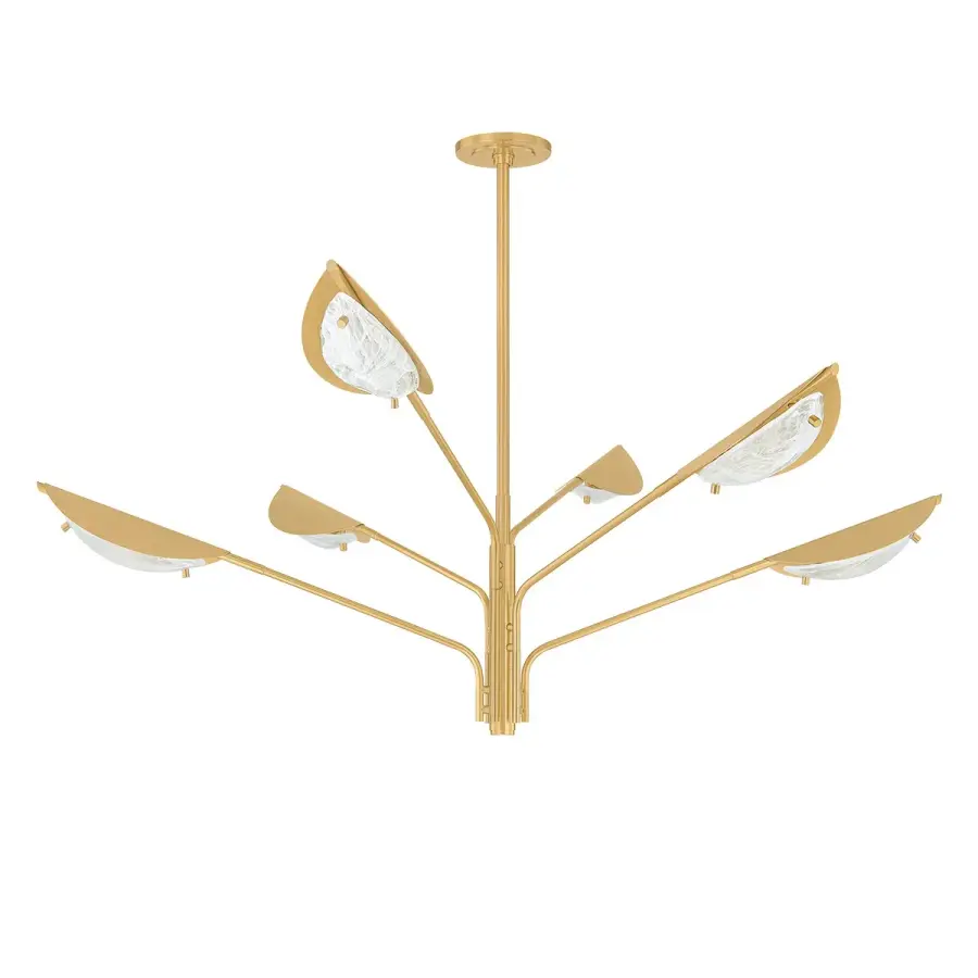 Levin 6-Light Chandelier in Aged Brass - Image 1