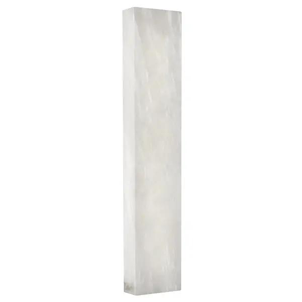This sleek wall sconce delivers contemporary elegance with its concealed hardware and Spanish alabaster diffuser. The integrated LED provides warm, ambient light that shines through, above, and below the stone for a sophisticated glow.