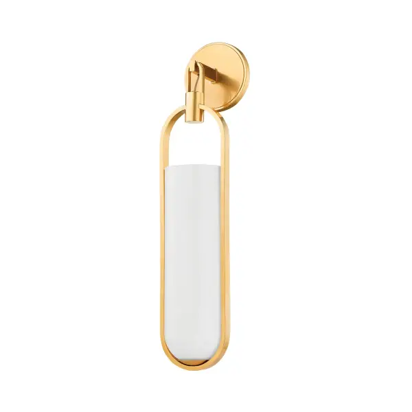 The Lorimer sconce combines minimalist form with sophisticated finish options. Its elongated opal glass capsule delivers soft, even illumination perfect for flanking mirrors or lining hallways. Integrated LED ensures energy efficiency and longevity.