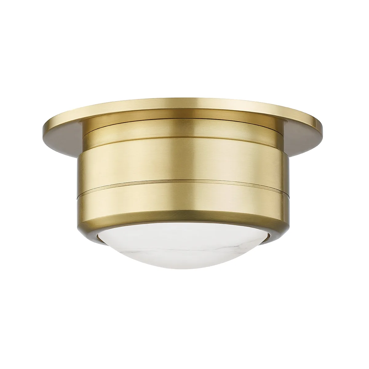 Greenport 7" LED Flush Mount in Aged Brass
