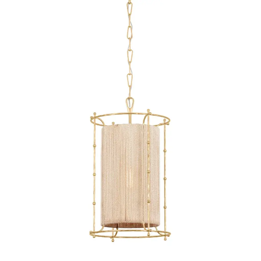 Jones Point Vintage Gold Leaf Lantern Pendant