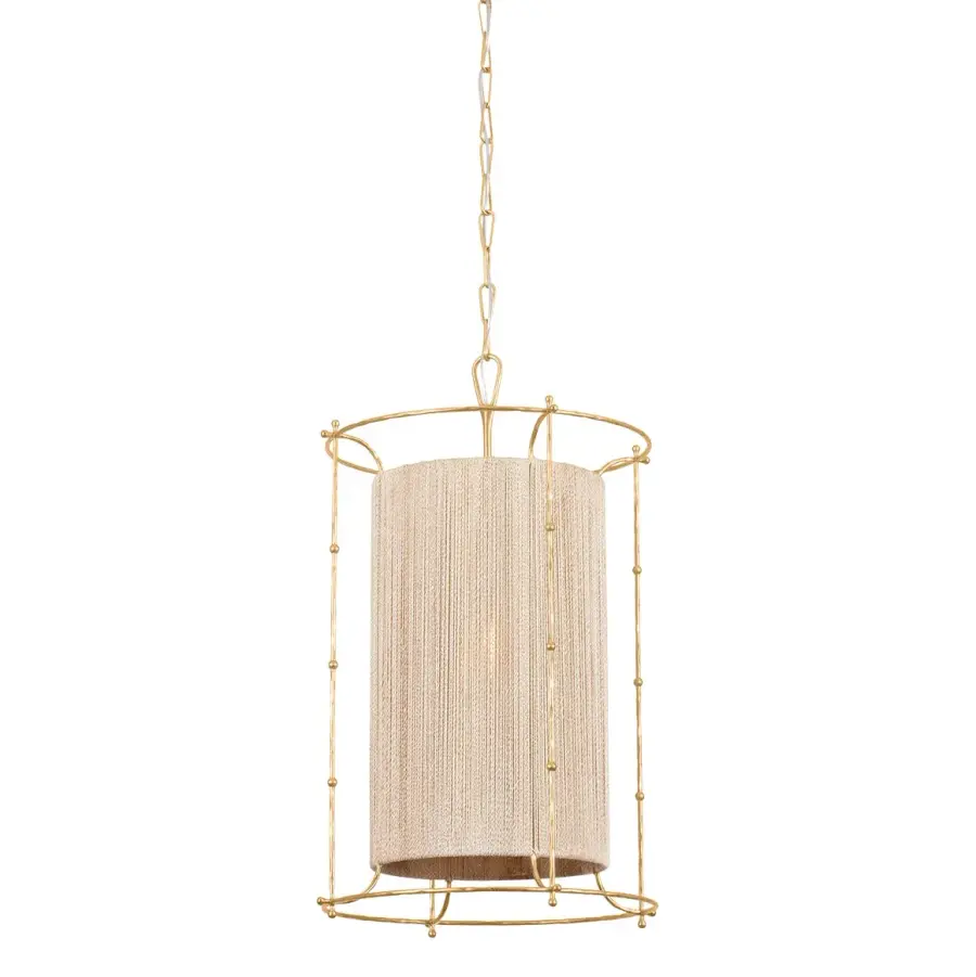 Jones Point Vintage Gold Leaf Lantern Pendant