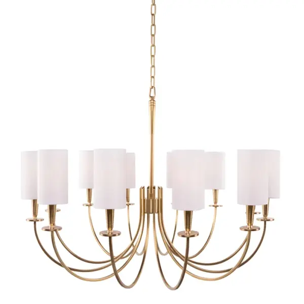 Mason 12-Light Chandelier in Aged Brass