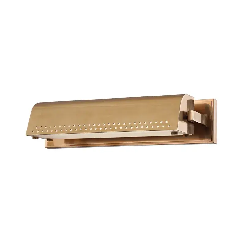 Garfield LED Picture Light in Aged Brass