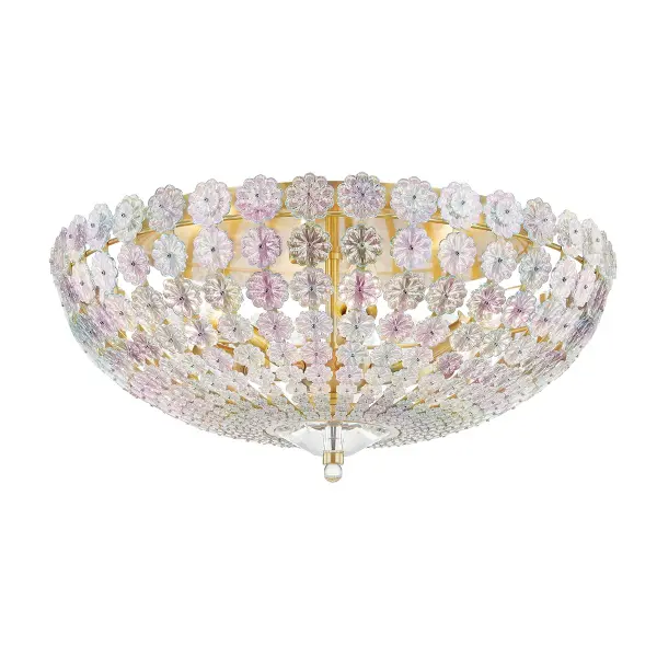 The Floral Park brings traditional elegance to spaces with lower ceilings. Its aged brass finish and six-light configuration provide ample illumination while the semi-flush design keeps the profile compact at just 10.5 inches tall.