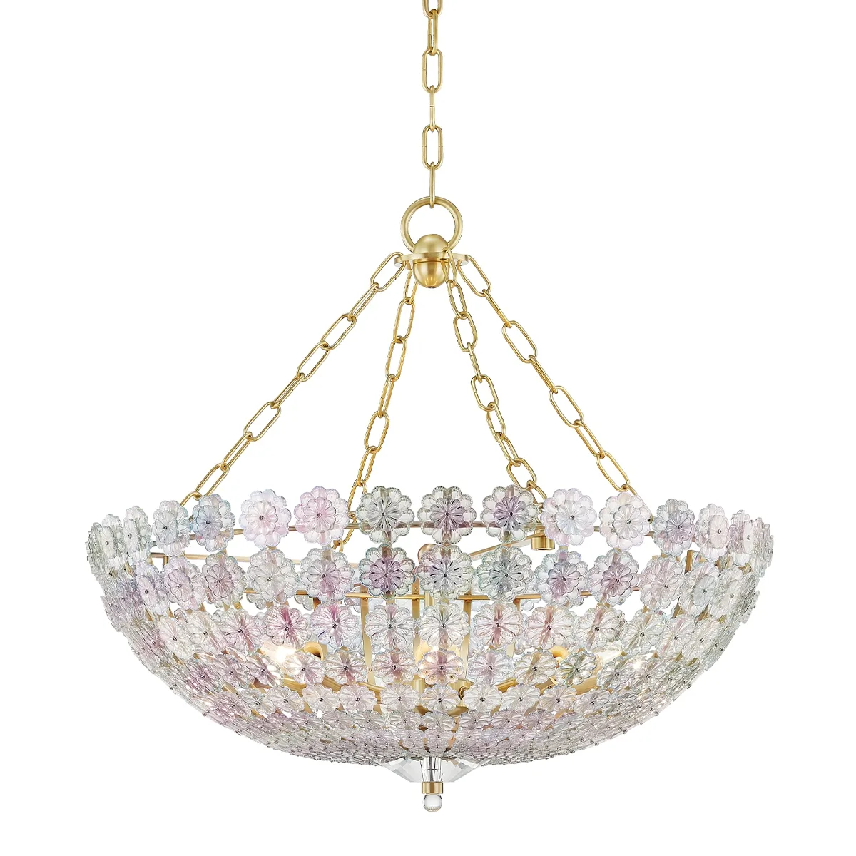 Floral Park 8-Light Chandelier in Aged Brass