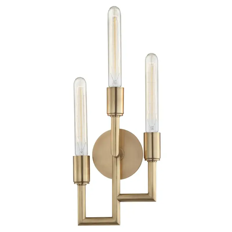 Angler 3-Light Wall Sconce in Aged Brass