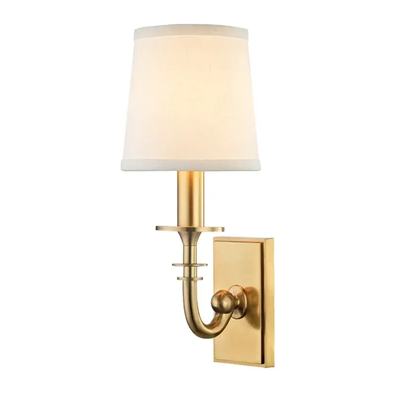 Carroll Single Light Wall Sconce in Aged Brass