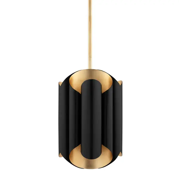 This six-light pendant combines dramatic scale with refined finishes, making it ideal for spaces that demand visual impact. The gold leaf and black finish pairing offers versatility across traditional and contemporary interiors.