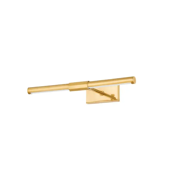 Melbourne delivers focused, glare-free lighting for artwork with its integrated LED bar and minimalist metal frame. The warm 2700K color temperature and high 90 CRI ensure accurate color rendering, while the aged brass finish adds subtle elegance.