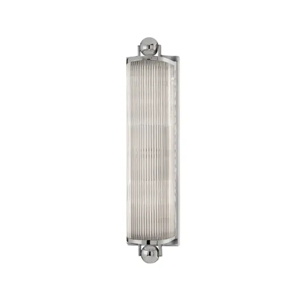 The Mclean bath bracket delivers timeless style with its polished nickel finish and vertical two-light configuration. At 19 inches tall, it provides excellent task lighting for bathroom vanities while maintaining a refined, traditional aesthetic.