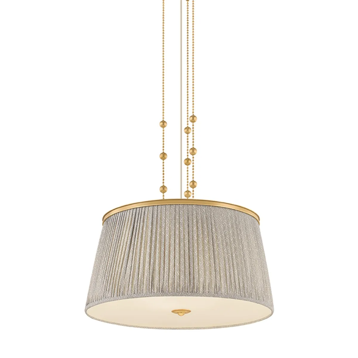 Valeria Three Light Pendant in Aged Brass