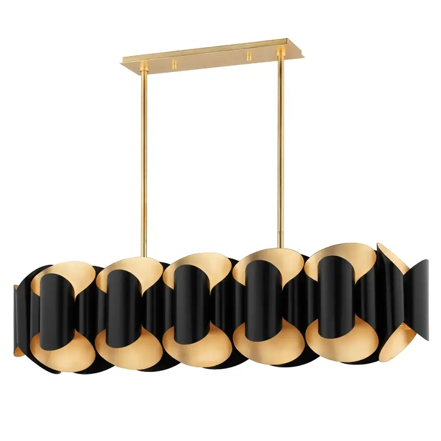 Hudson Valley 12-Light Island Pendant in Gold Leaf/Black - Image 1