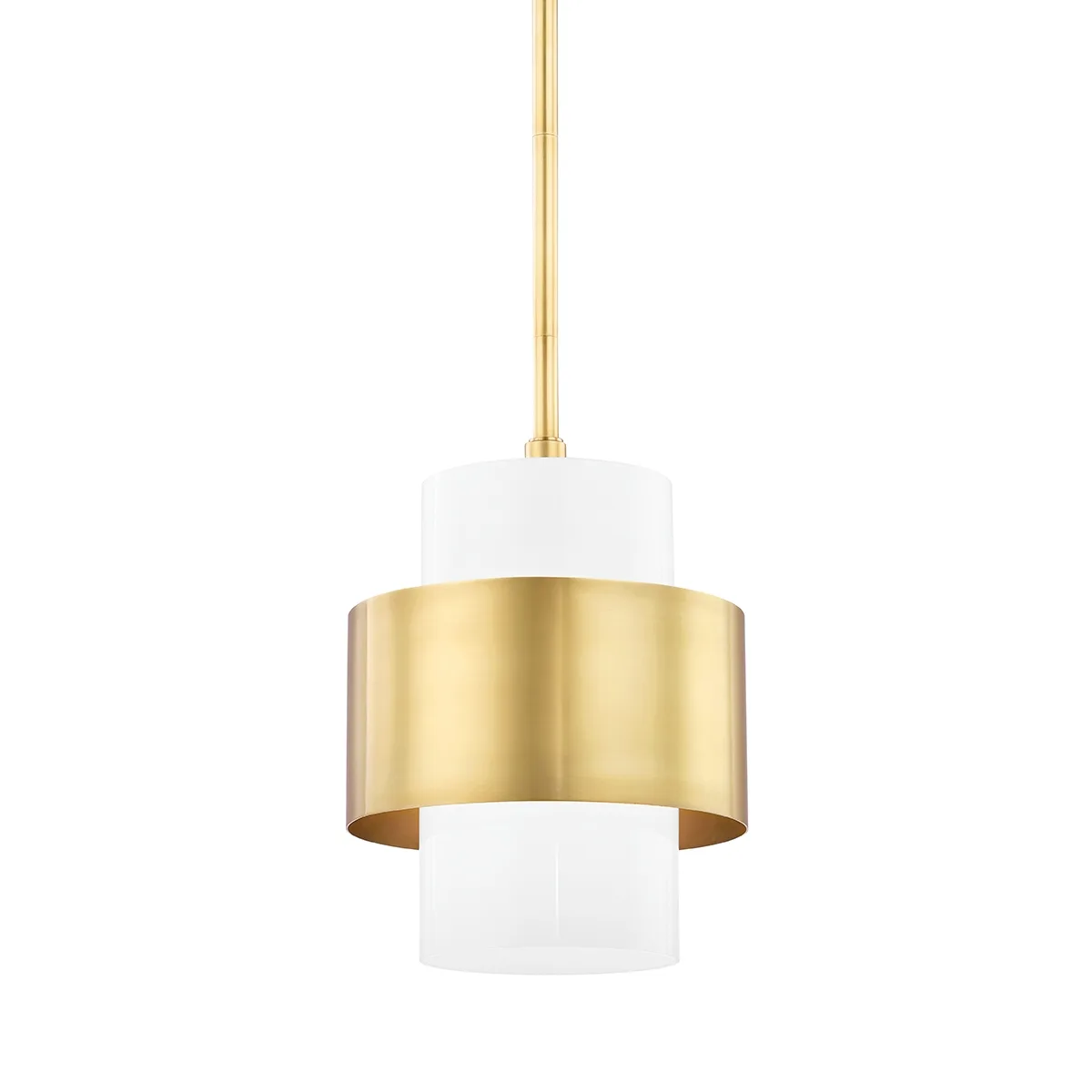 Corinth One Light Pendant in Aged Brass
