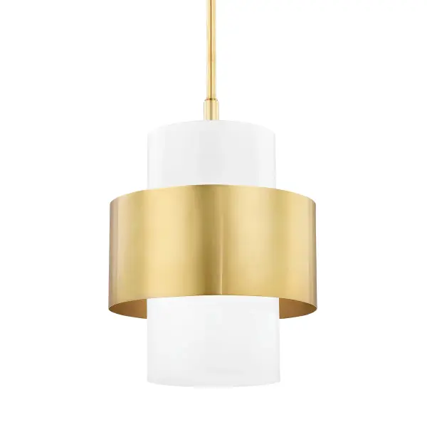 Corinth One Light Pendant in Aged Brass