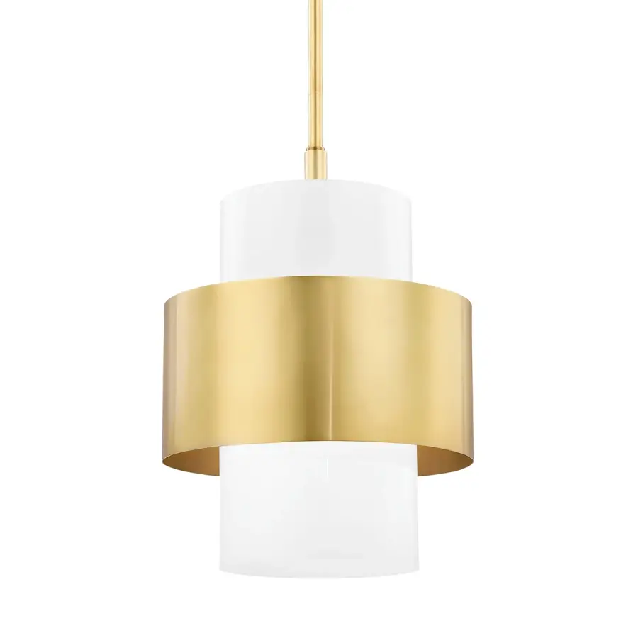 Corinth One Light Pendant in Aged Brass