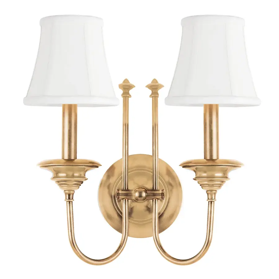 Yorktown 2-Light Wall Sconce in Aged Brass