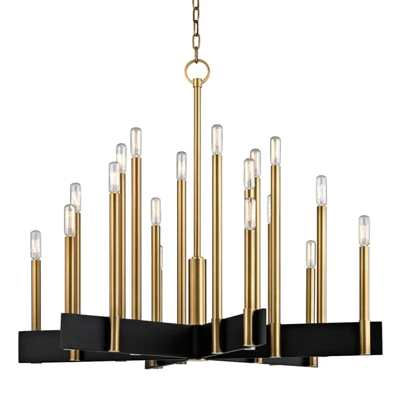 Abrams 18-Light Chandelier in Aged Brass - Image 1