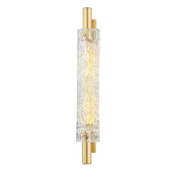 The Harwich sconce elevates any space with its stunning piastra glass technique and thoughtful design. Clean lines meet glamorous materials in a fixture that works horizontally or vertically, making it exceptionally versatile for various applications.