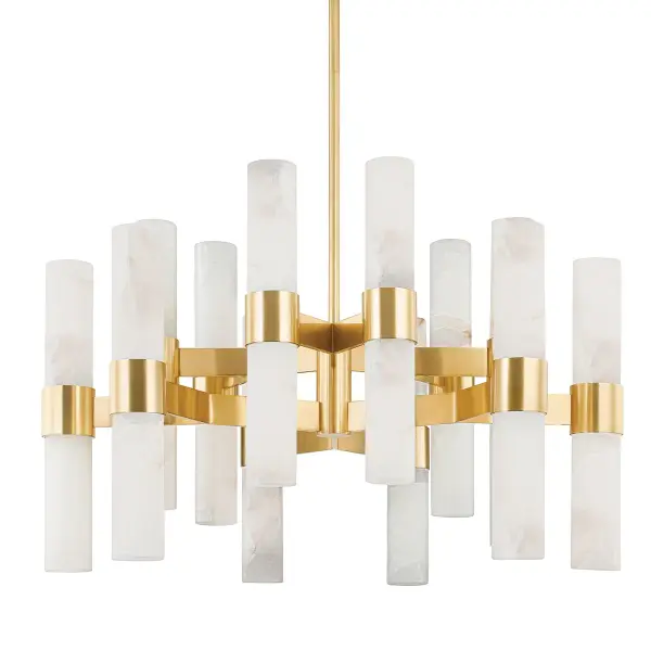 Stowe 24-Light Chandelier in Aged Brass - Image 1