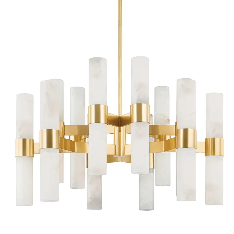 Stowe 24-Light Chandelier in Aged Brass - Image 1