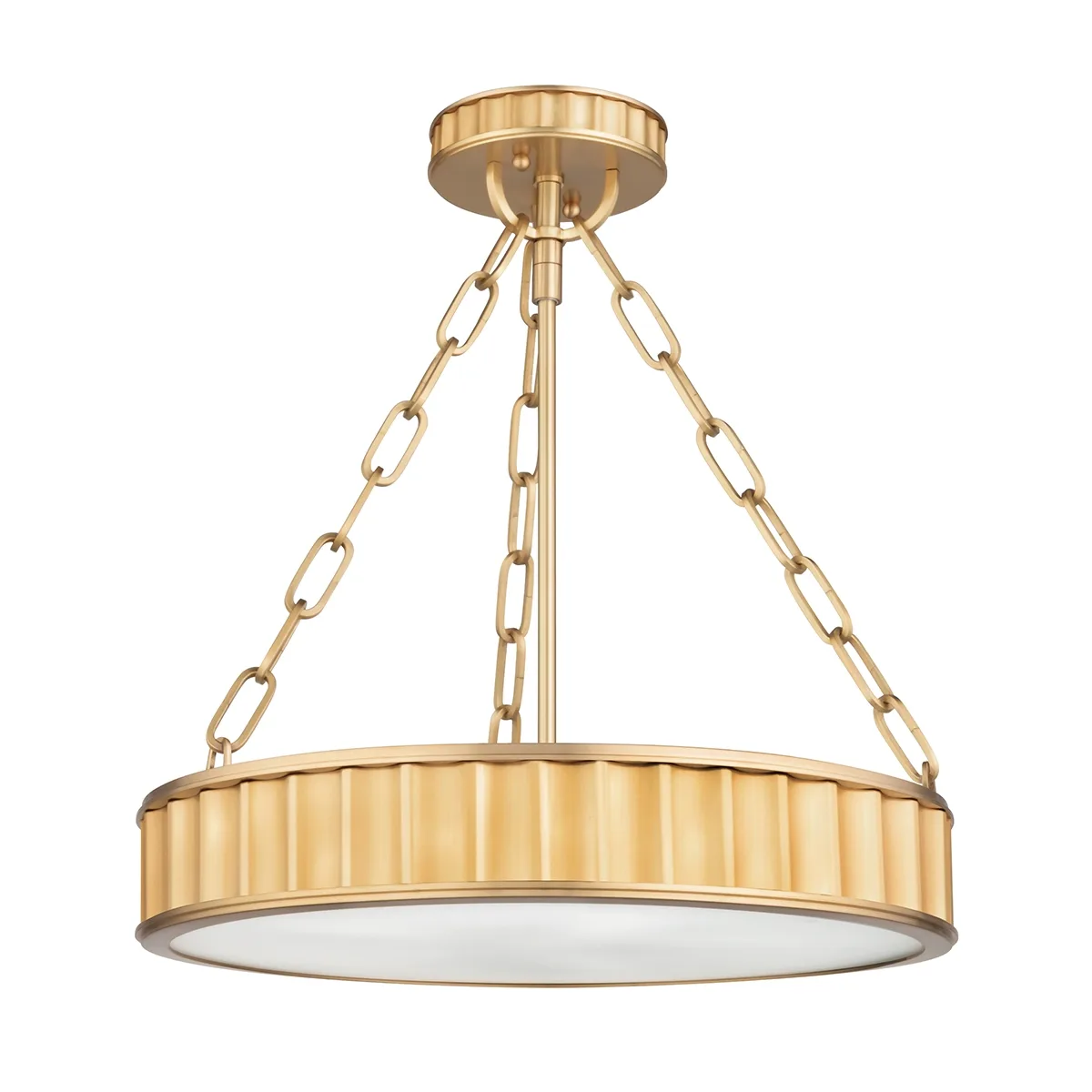 Middlebury 3-Light Semi-Flush Mount in Aged Brass
